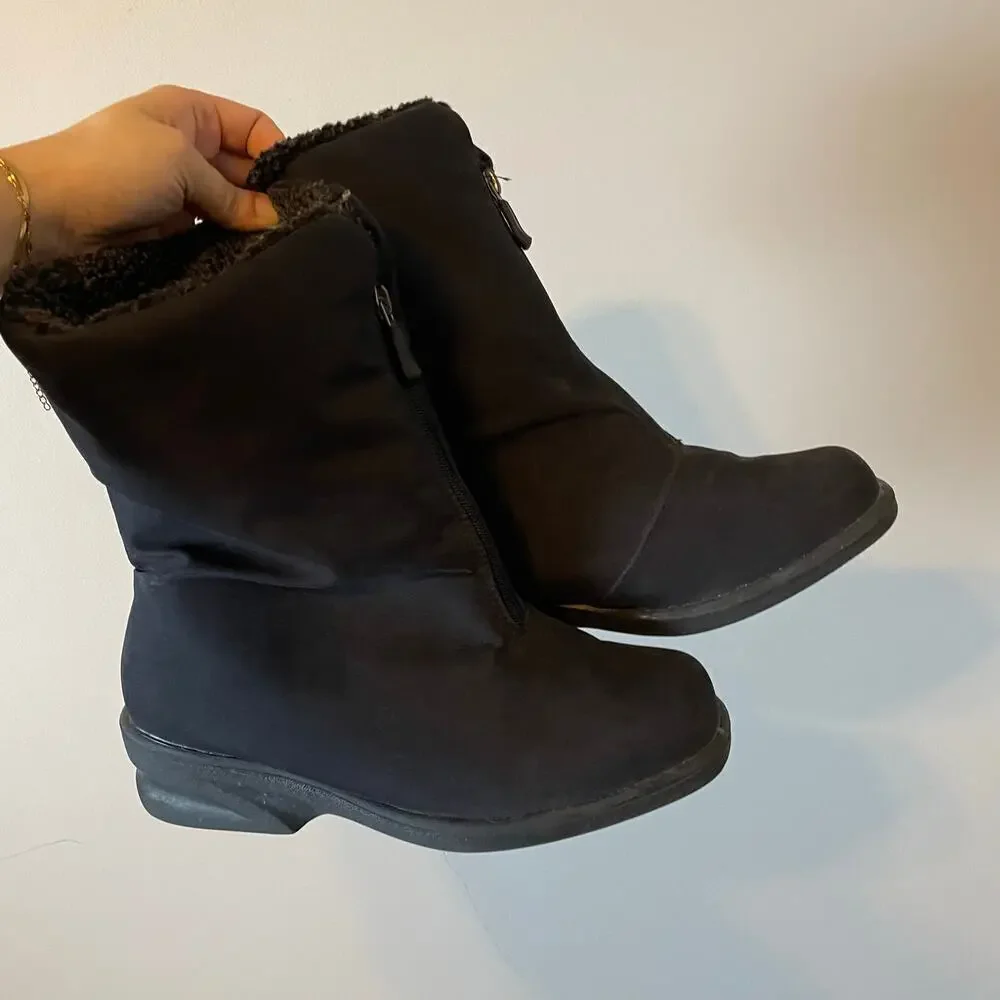 Toe Warmers Made in Canada Michelle Boots Black Lined Waterproof sz 9